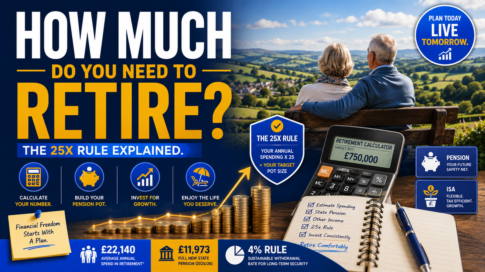 How Much Do You Actually Need to Retire in the UK? The 25x Rule Explained.